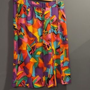 Maggie Shepherd Multicolor Pleated Skirt Medium FLAWS